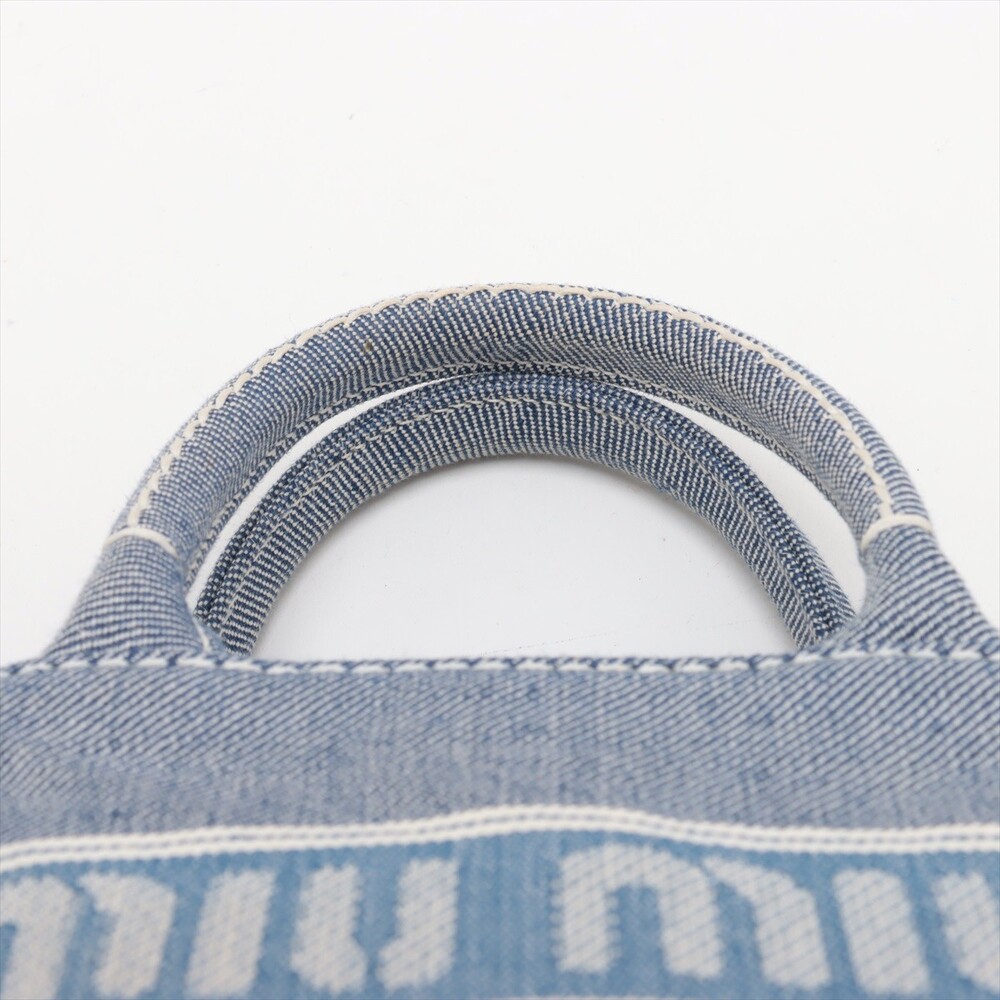 Miu Canvas 2 Way Handbag Blue #164855M86B - Picture 6 of 12